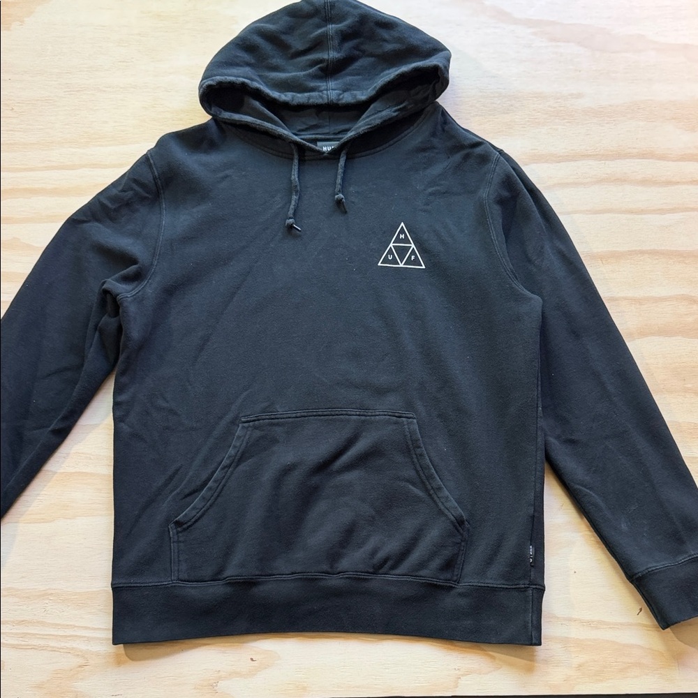 HUF Black Hoodie with Geometric Design
